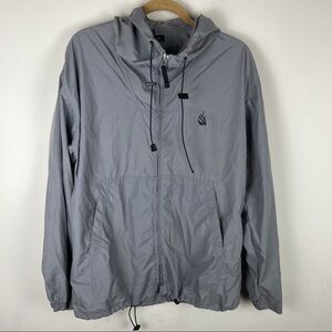 Nautica Lightweight Gray Windbreaker With Hood Size M